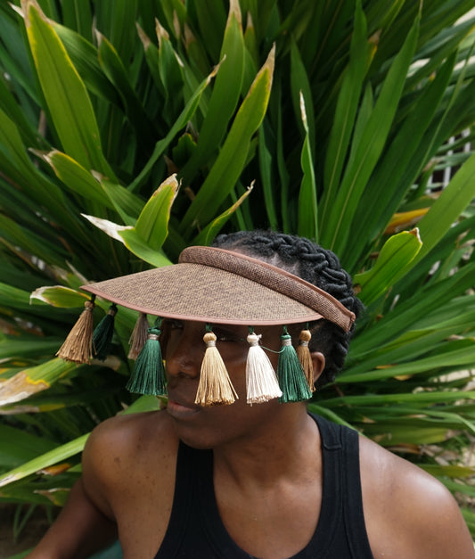 Adeola Shadeblocker in Brown w/ Multi Color Tassels