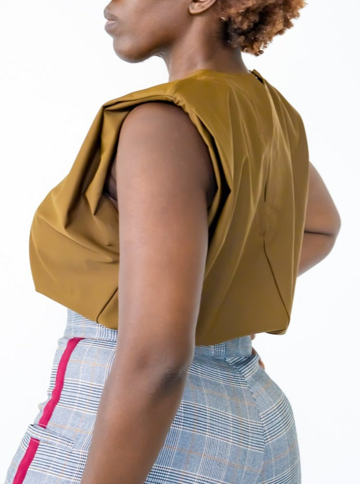Agbada crop top in bush